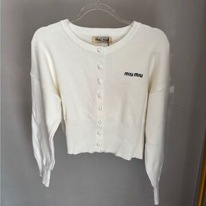 Miu Miu white Button-Up Sweater